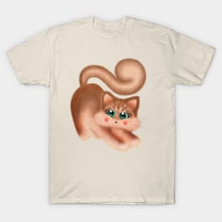 Red Hair Cat Stretching T-Shirt